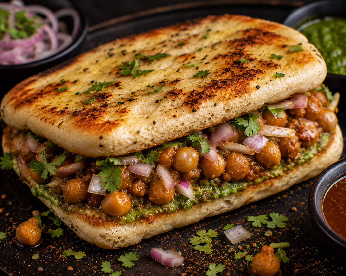 Chole Kulcha Sandwich
